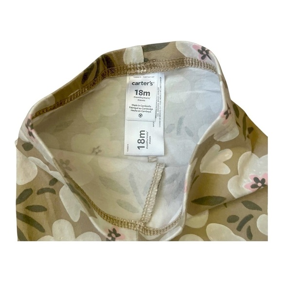 Carter’s casual Floral Print grey leggings pull-on elastic waist Girls 18 Mo - Picture 5 of 8